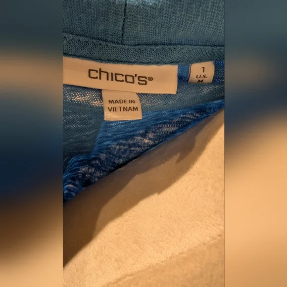 Chicos Bright Blue Open-Front Women's Sweater - Picture 5 of 7